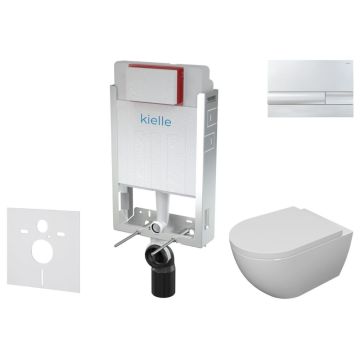 Väggstomme WC-raami set Kielle Genesis + Gemini I krom 4in1