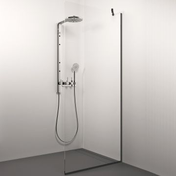Duschvägg Stikla Conforto Cor Black