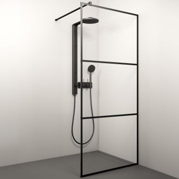 Duschvägg Stikla Kaira Black Deep-2