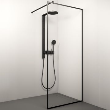Duschvägg Stikla Kaira Black Deep-1