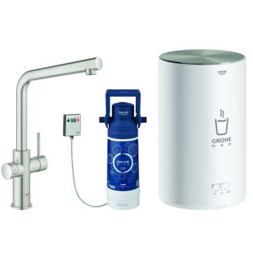 Köksblandare Grohe Red Duo rostfri stål + boiler + filter