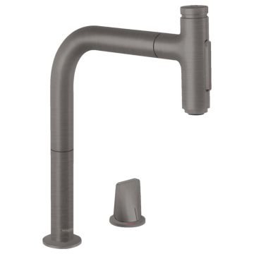 Köksblandare Hansgrohe Metris Select M71 200 borstad svart med utdragbar handdusch