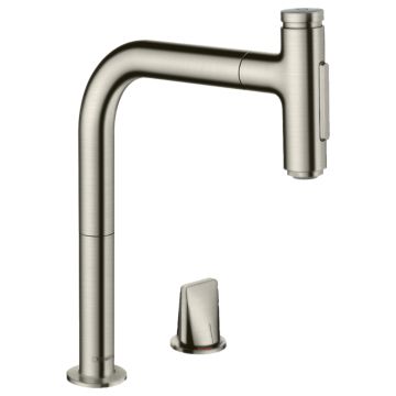 Köksblandare Hansgrohe Metris Select M71 200 rostfri stål med utdragbar handdusch