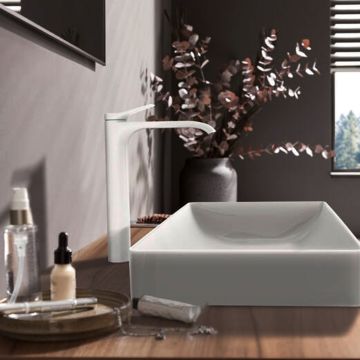 Tvättställsblandare Hansgrohe Vivenis 250 med bottenventil mattvit