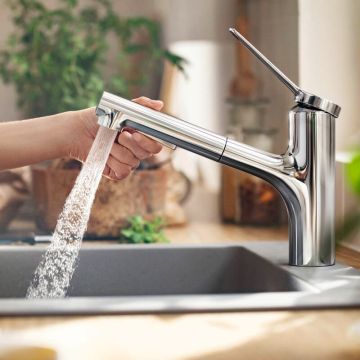 Köksblandare Hansgrohe Zesis M33 150 krom med utdragbar handdusch