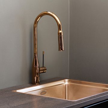 Köksblandare Blue Star Torino 670 roosa guld med utdragbar handdusch