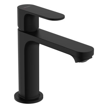 Tvättställsblandare Hansgrohe Rebris S 110 mattsvart med bottenventil