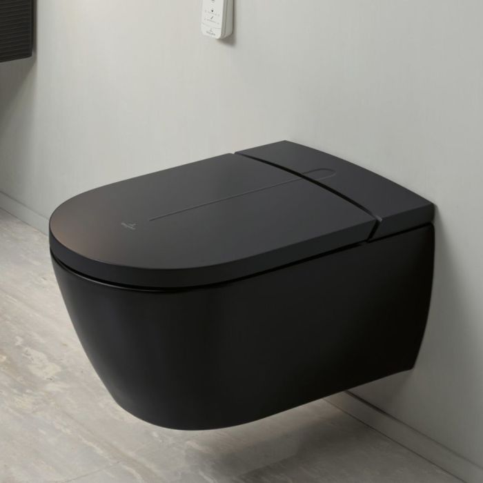 Duschtoalett Villeroy & Boch ViClean-l100 Pure Black CeramicPlus V0E100R7