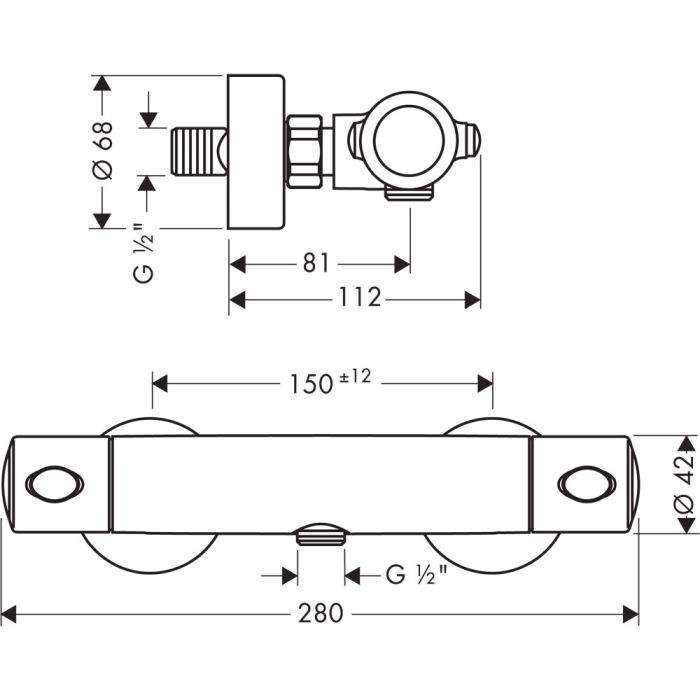 Duschset Hansgrohe Croma 100 Multi / Ecostat 1001 SL Combi 90