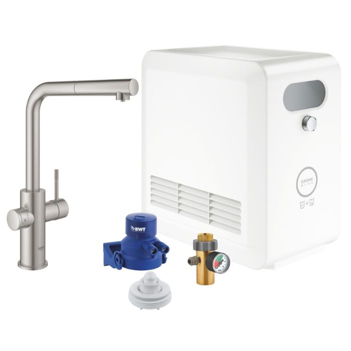Köksblandare Grohe Blue Professional L Supersteel med utdragbar handdusch + jahuti
