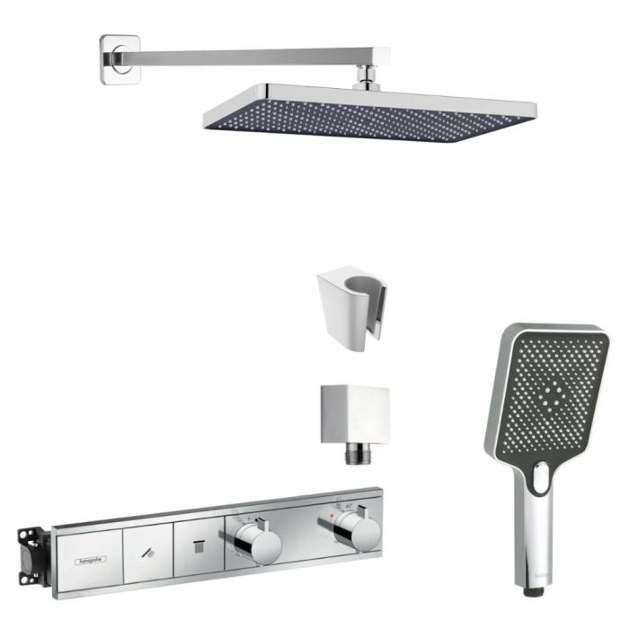Inbyggnadsduschset Hansgrohe RainSelect + Kielle Vega krom