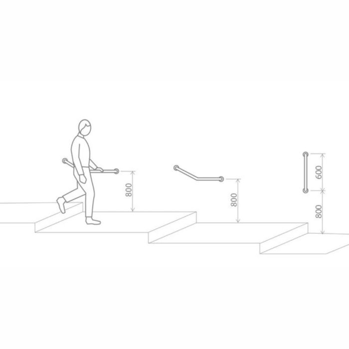 Stödhandtag Sapho 120° nurgaga vit