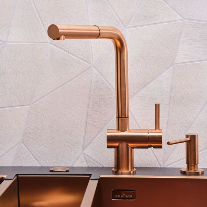Köksblandare Reginox Cedar Copper II med utdragbar handdusch