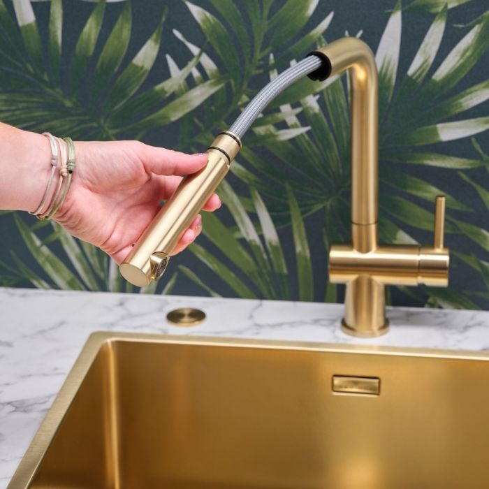 Köksblandare Reginox Cedar Gold II med utdragbar handdusch