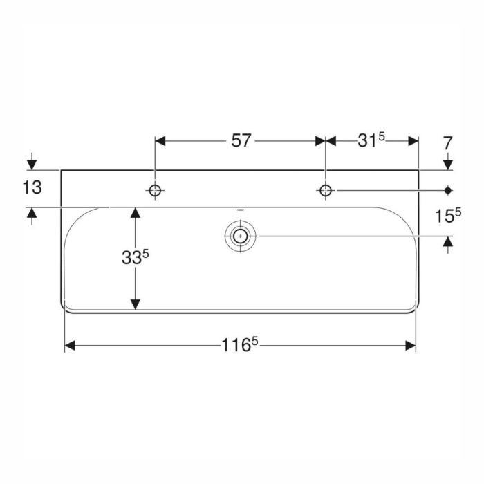 Tvättställ Geberit Smyle Square Double 120