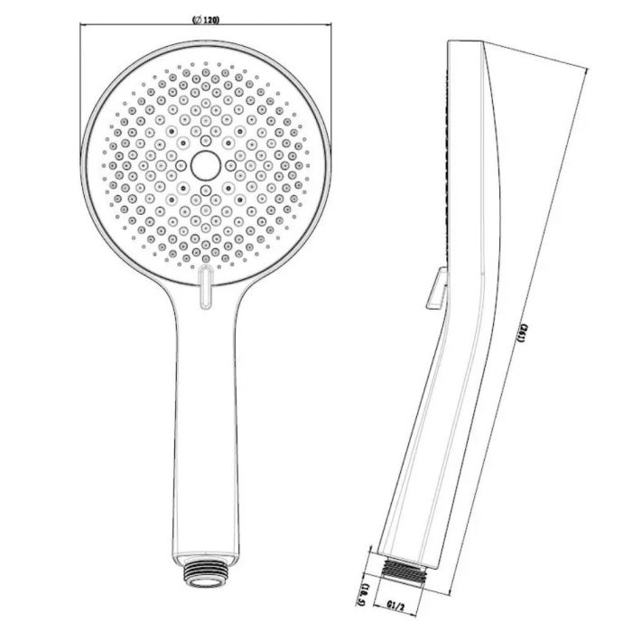 Handdusch Kielle Nefia EcoSpare 20427004E mattsvart