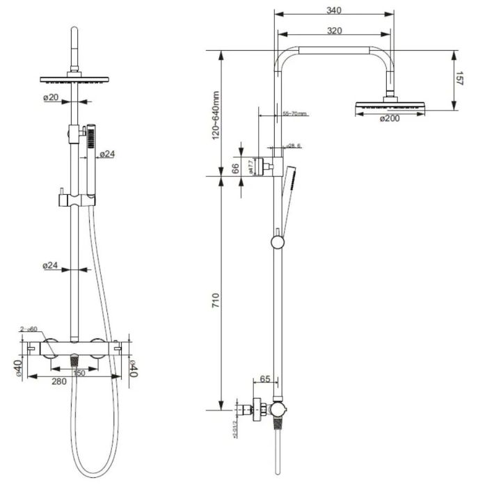 Duschset Kielle Oudee 20602040E krom