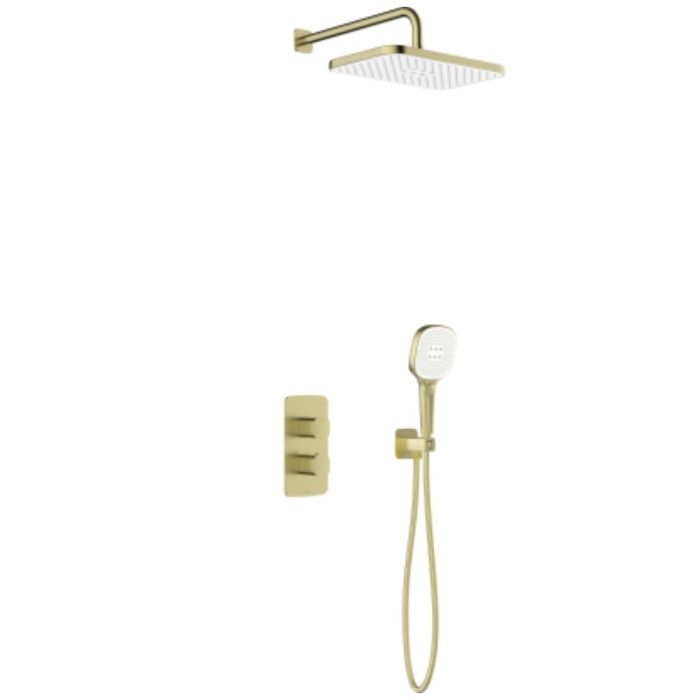 Inbyggnadsduschset Armatura Malaga borstad guld