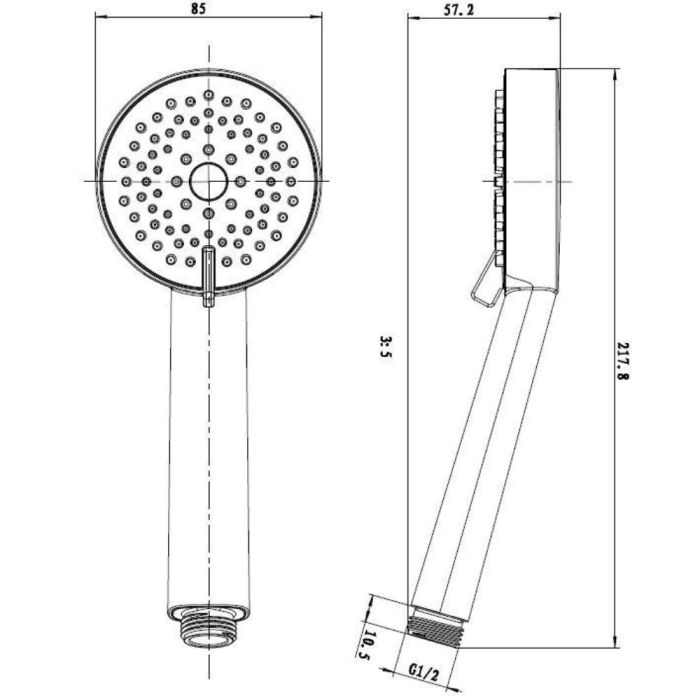 Handdusch Kielle Minor 85 20421010 krom