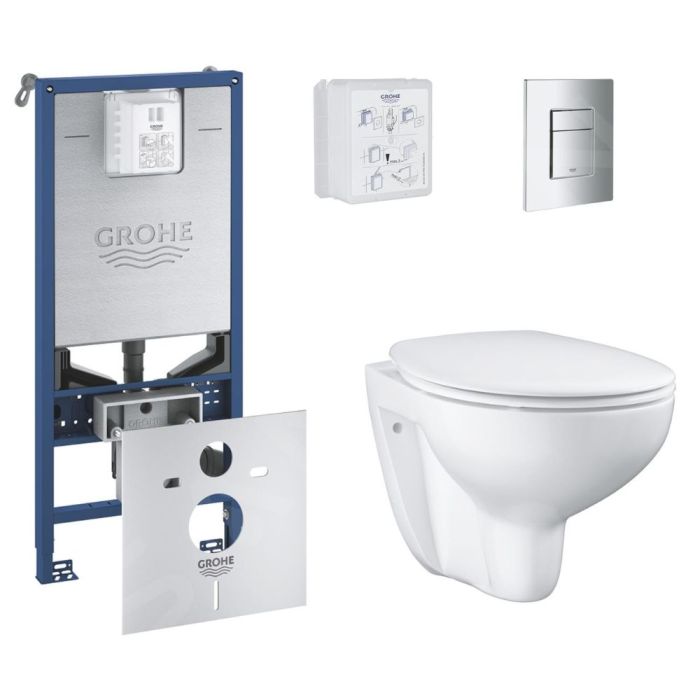 Toalettpaket Grohe Rapid SLX + Bau Ceramic + Grohe Skate Cosmopolitan krom