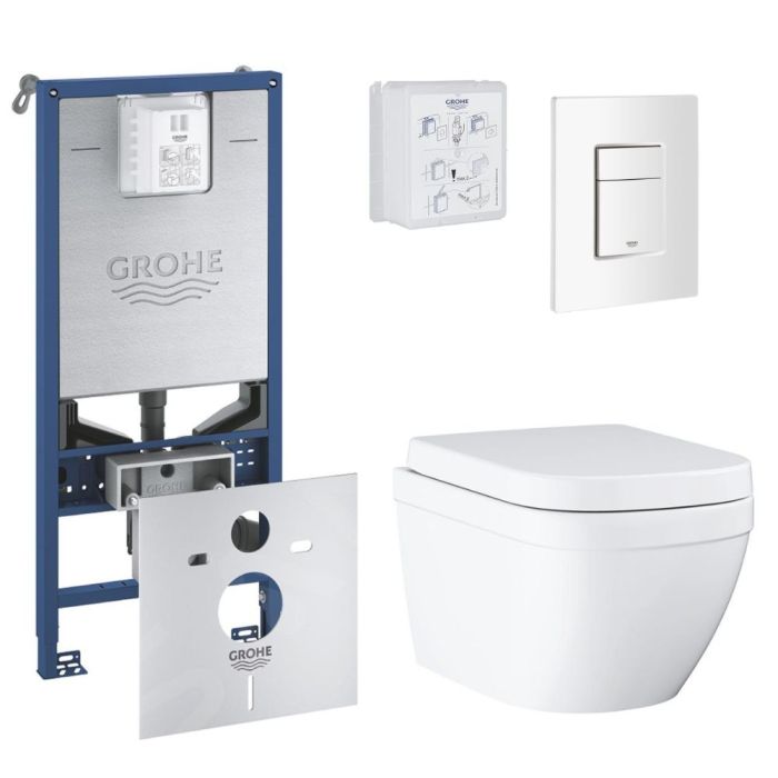 Toalettpaket Grohe Rapid SLX + Euro Ceramic + Grohe Skate Cosmopolitan vit