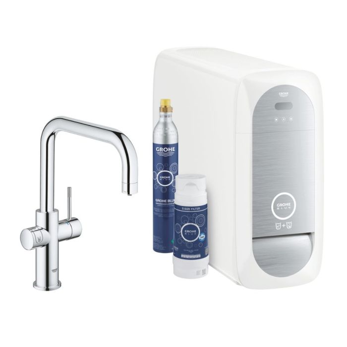Köksblandare Grohe Blue Home U + veefilter + jahuti + gaasiballoon