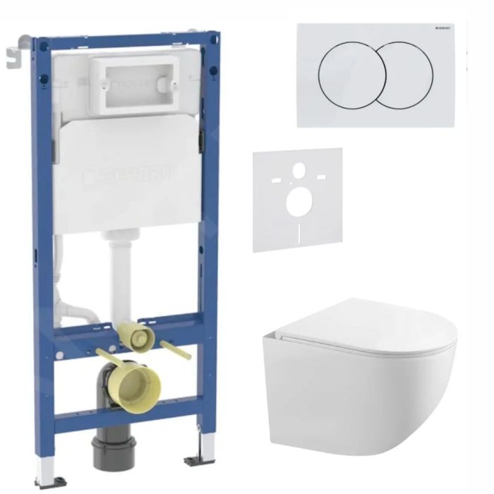 Toalettpaket Geberit Duofix + Kielle Gaia Compact + Delta01 vit