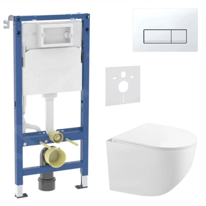 Toalettpaket Geberit Duofix + Kielle Gaia Compact + Delta50 vit