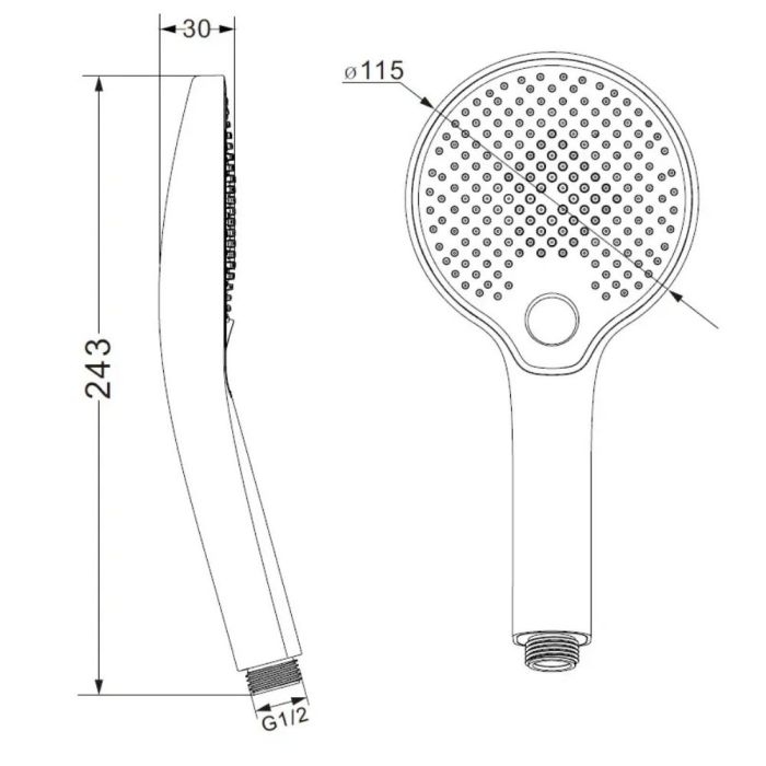 Handdusch Kielle Nefia EcoSpare 20427024E mattsvart