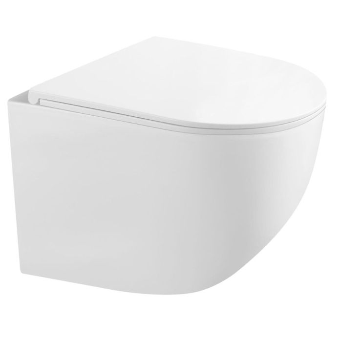 Vägghängd toalettstol Kielle Gaia + SoftClose prill-laud vit 30115003