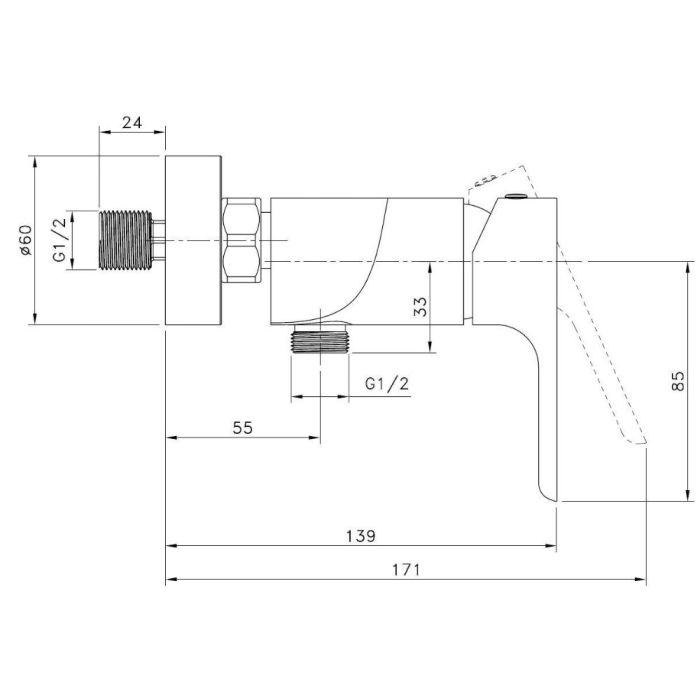 Duschblandare Kielle Vega 10218100 krom