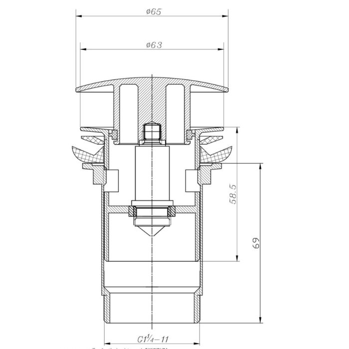 Bottenventil Sanindusa Tic-Tac vit
