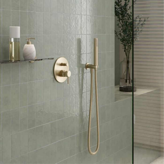 Inbyggnadsduschblandare Novaservis Ferro Ciriculus 2F borstad guld
