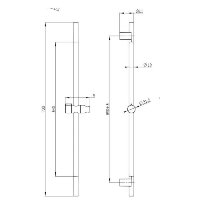 Duschset Kielle Harmonia 20623SP20 inbyggnads med blandare krom - Outlet