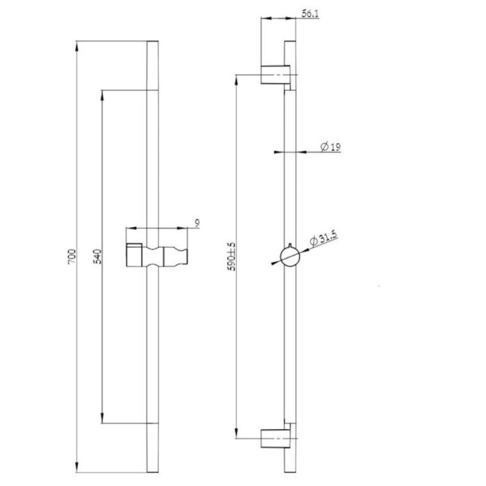 Inbyggnadsduschset Kielle Vega 20618SP20 krom