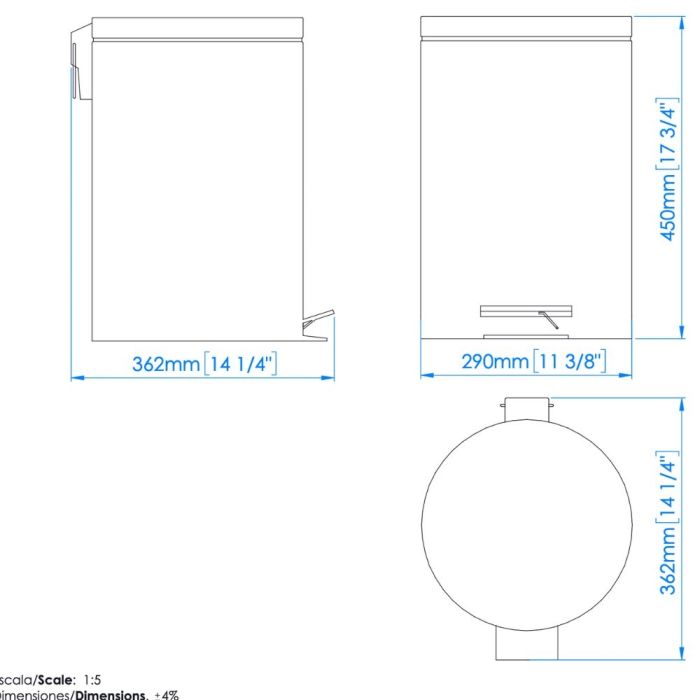 Papperskorg Mediclinics PP1321CS 20L