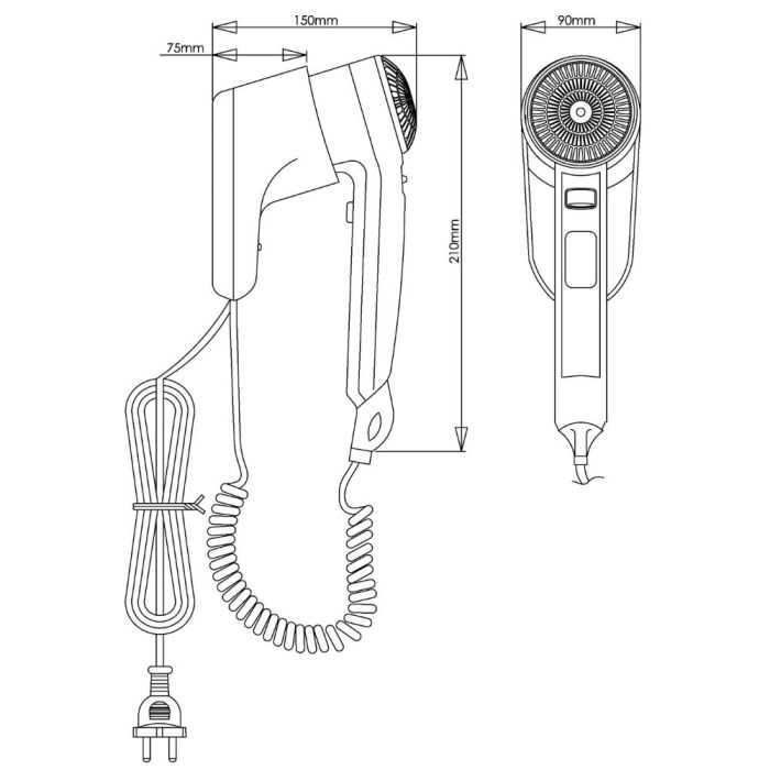 Hårtork Mediclinics SC0010 vit