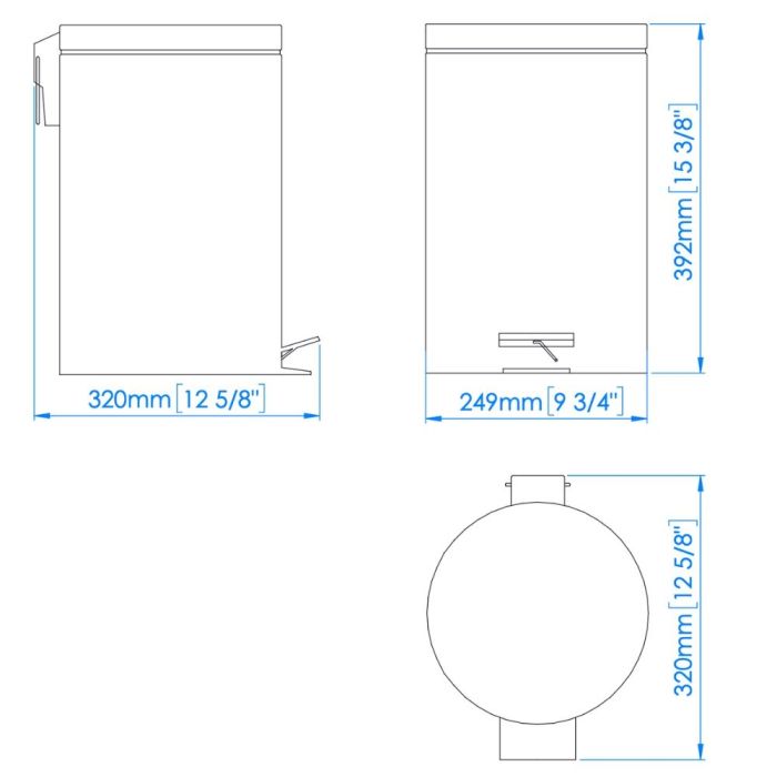 Papperskorg Mediclinics PP1312CS 12L satin