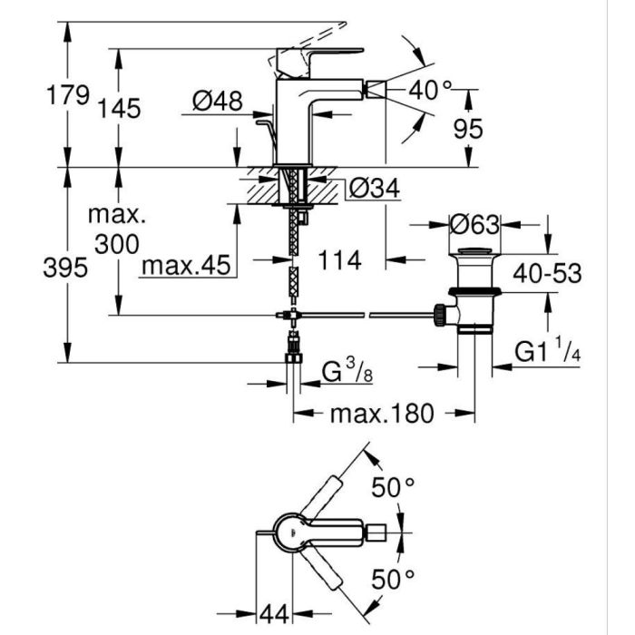 Bidéblandare Grohe Lineare S-Size krom