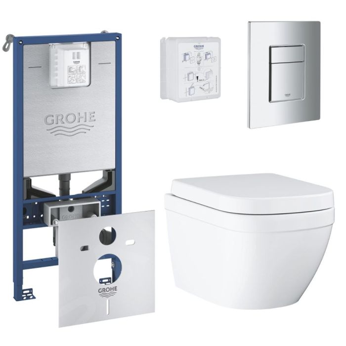 Toalettpaket Grohe Rapid SLX + Euro Ceramic + Grohe Skate Cosmopolitan krom