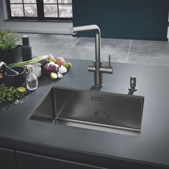 Köksblandare Grohe Blue Home L Brushed Hard Graphite + veefilter + jahuti + gaasiballoon