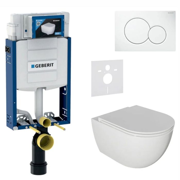 Toalettpaket Geberit Kombifix + Kielle Oudee Slim + Sigma01 vit
