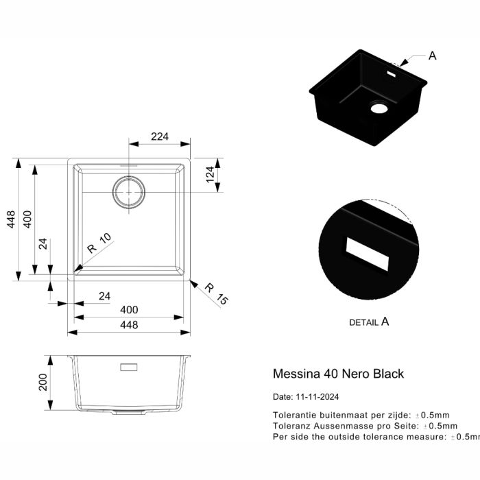 Diskho Reginox Messina 40 Nero Black