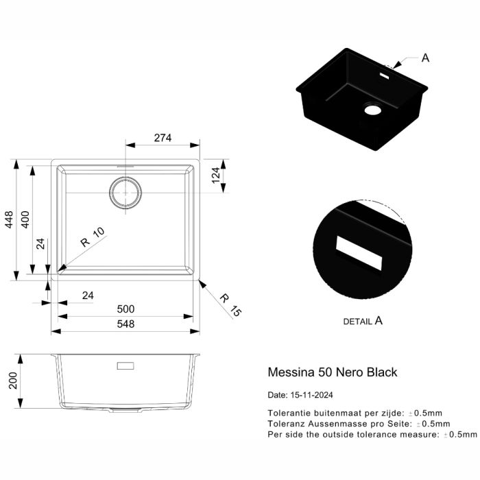 Diskho Reginox Messina 50 Nero Black