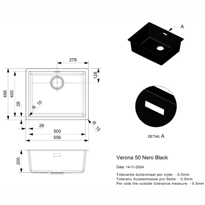 Diskho Reginox Verona 50 Nero Black