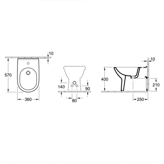 Bidé Villeroy & Boch O.novo 54610001