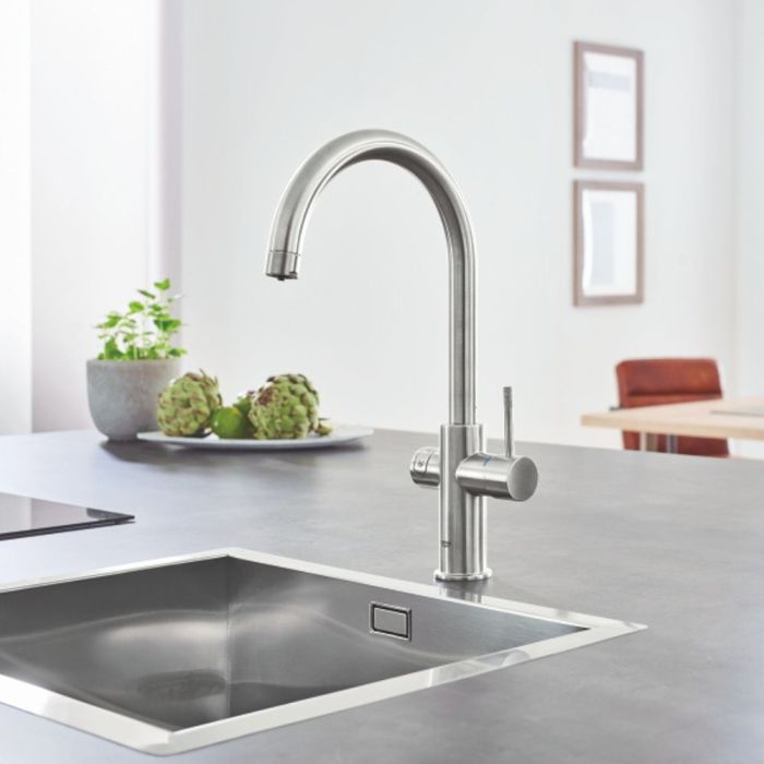 Köksblandare Grohe Blue Home C Supersteel + filter + jahuti + gaasiballoon
