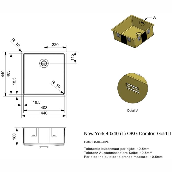 Diskho Reginox New York 40 Comfort Gold II