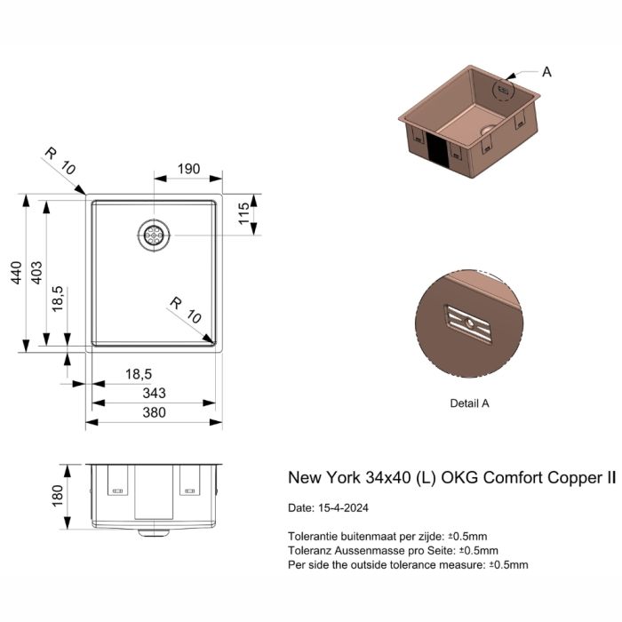 Diskho Reginox New York 34 Comfort Copper II