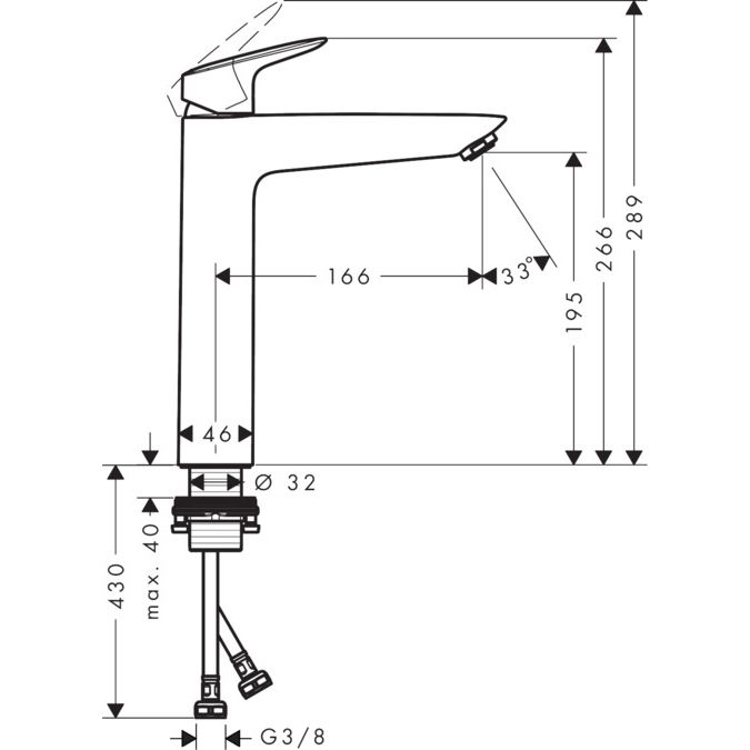 Tvättställsblandare Hansgrohe Logis 190